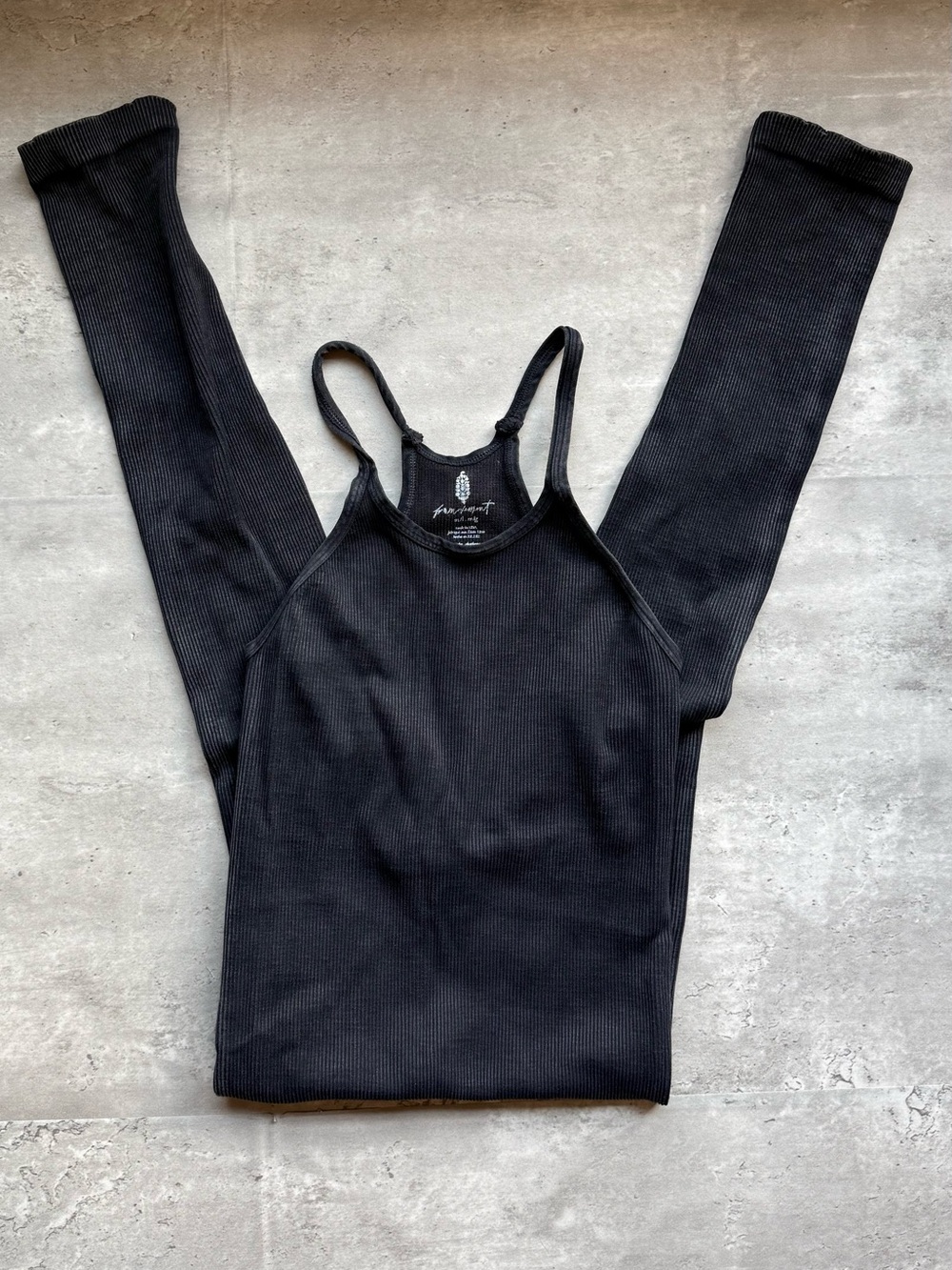 FP Movement by Free People Black Ribbed Jumpsuit